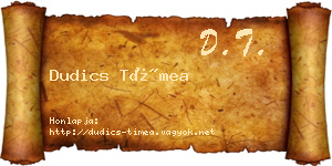 Dudics Tímea névjegykártya